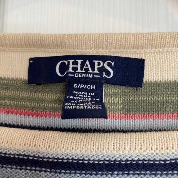 Chaps Multi-Coloured Striped Knit Sweater - Picture 3 of 3